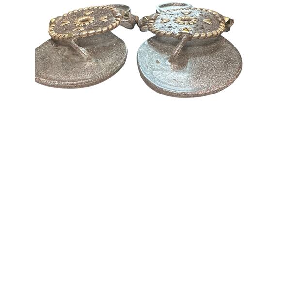 Jack Rogers Silver Glitter Georgica Jelly Whipstick Thong Sandal Size 9 - Picture 5 of 7